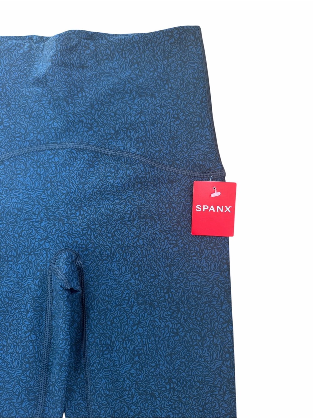 SPANX Shape Booty Boost 7/8 Navy Swirl Leggings Size Small Retail $98